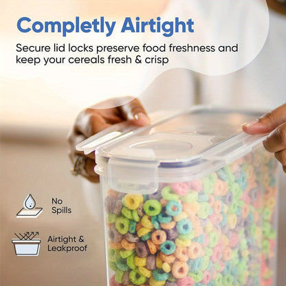 8-Piece Clear Food Storage Containers with Lids (4 Jars + 4 Lids, 1.06 Gal) – Moisture-Proof Airtight Sealed Kitchen Canisters for Cereal, Rice, Coffee Beans, Nuts, Tea, Salt & Spices