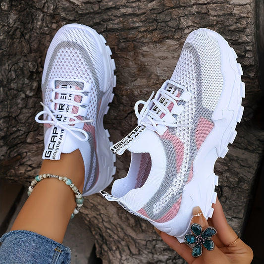 Women's Casual Low-Top Sneakers with Thick PVC Sole – Breathable Lightweight Tennis Shoes for Gym, Running & Everyday Wear | Women's Sports Shoes Sizes US 5-10 in Green, Black, Pink & Blue