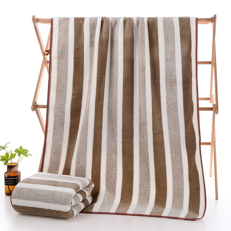 Striped Bath Towel Set Absorbent Quick-Dry Super Soft Skin-Friendly 27.6x55.1 Inch for Home Bathroom Beach – Available in 1 or 4 Pack Multiple Colors