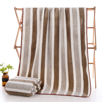 Striped Bath Towel Set Absorbent Quick-Dry Super Soft Skin-Friendly 27.6x55.1 Inch for Home Bathroom Beach – Available in 1 or 4 Pack Multiple Colors