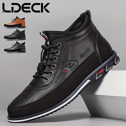 Men's High Top Business Casual Dress Shoes – Lace-Up Formal Oxford Sneakers for Office & Suit, 13 Colors, US Sizes 6.5–13.5