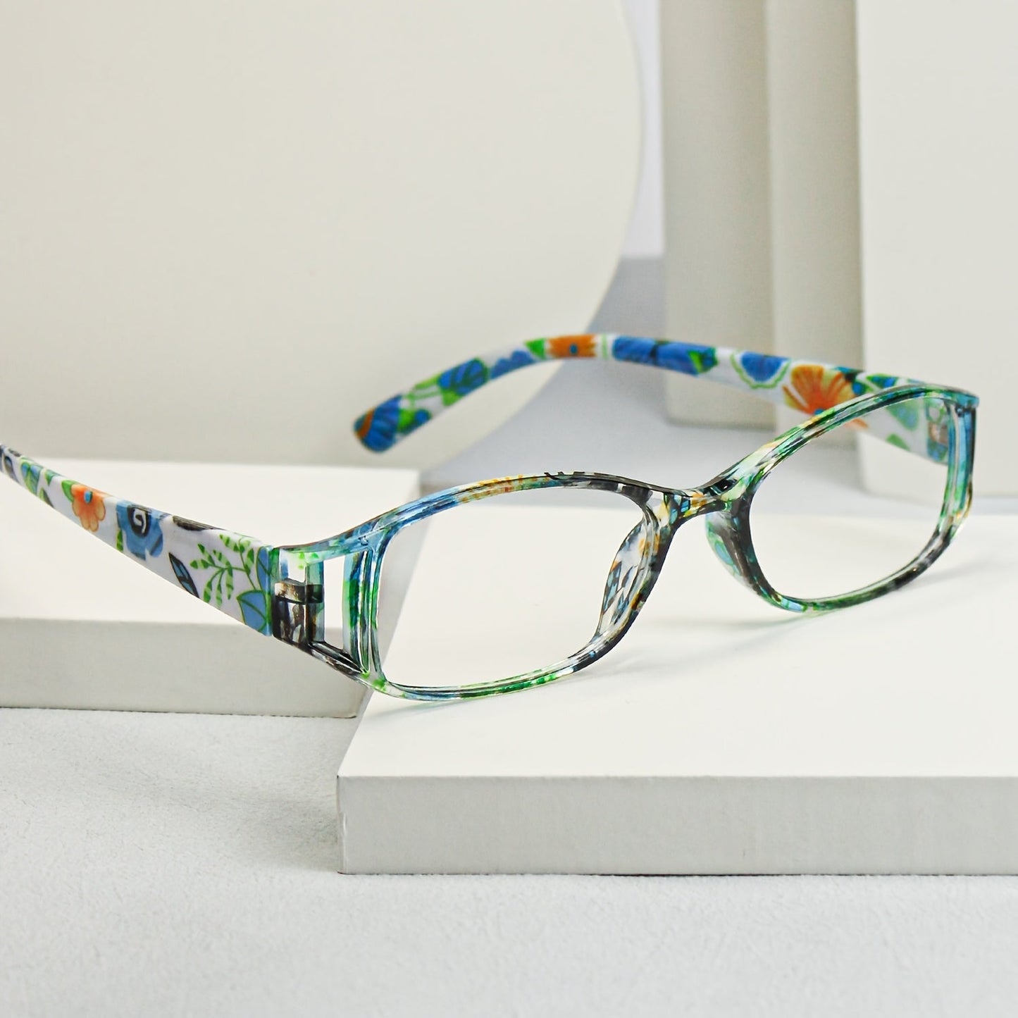 9-Pack Floral Square Frame Fashion Reading Glasses – Unisex Hollow Design, Wide Temple, Classic Color Mix, Strengths +1.0 to +4.0, Bulk Multi-Pack Readers for Women & Men