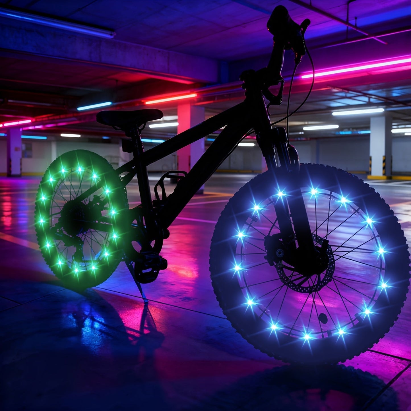 LED Bike Wheel Lights 2-Pack - Ultra Bright Bicycle Spoke Lights Safety Warning Tire Strip Light for Night Cycling, Multicolor Decoration Bike Accessories