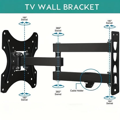Swivel Tilt TV Wall Mount Bracket for 26-60 Inch Screens – Universal Full Motion Adjustable Flat Screen TV Mount, Easy Install, Compatible with Most LED LCD OLED TVs, VESA Compatible