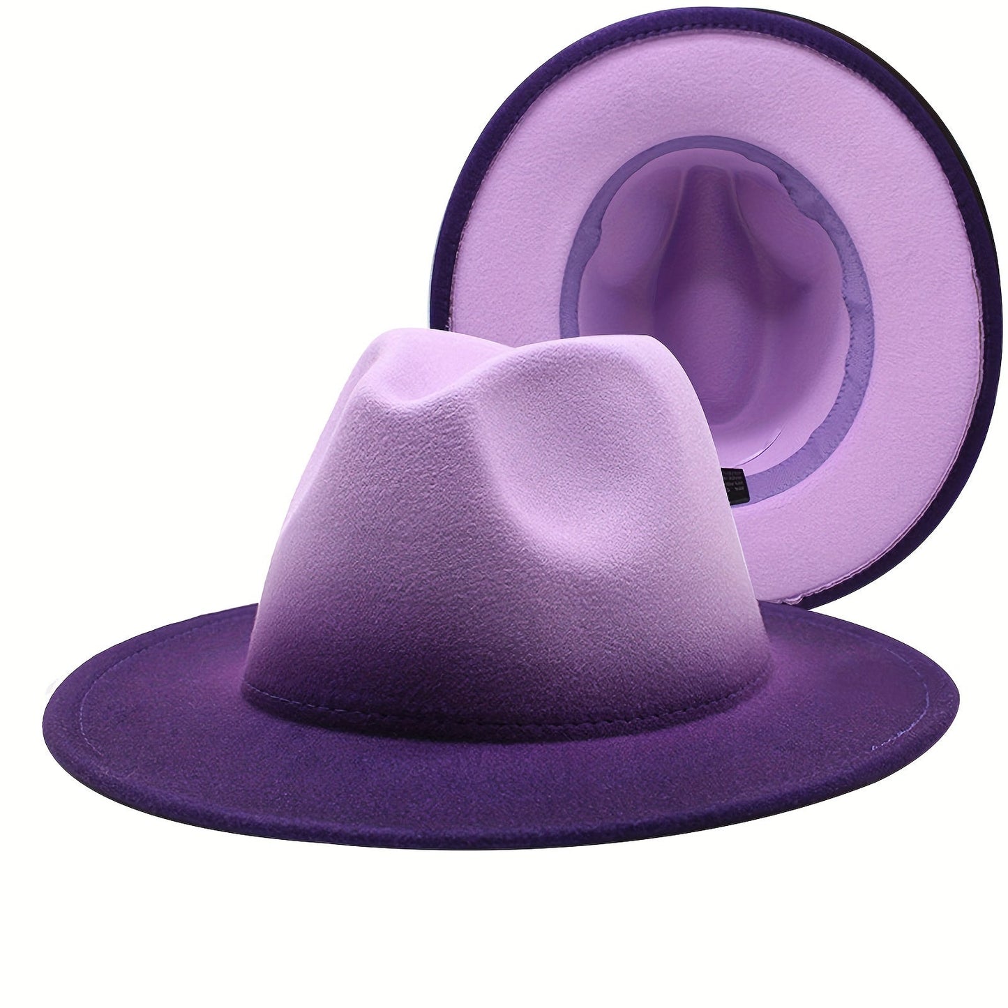 Wide Brim Fedora Hat for Women and Men Two Tone Gradient Color Jazz Panama Cap Unisex Classic Fashion Hat Multiple Colors
