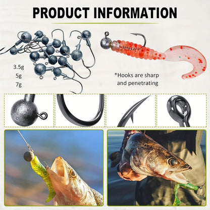 Fishing Lure Kit 306PCS & 84PCS – Complete Tackle Box with Hooks, Sinkers, Bobbers, Jigs, Beads, Swivels & Snaps | Freshwater Fishing Accessories Set for Bass Trout Carp