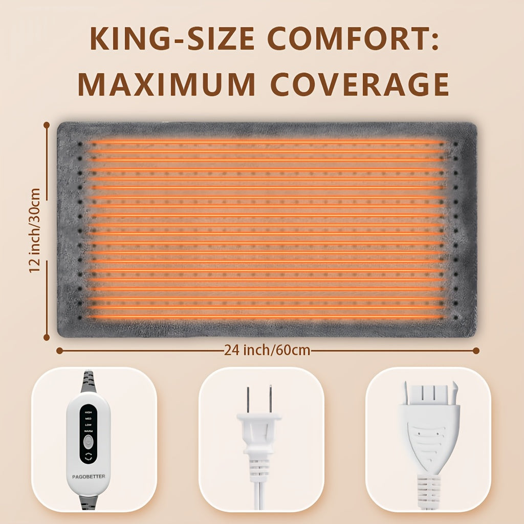 Heating Pad for Back Neck Shoulders & Cramps – Ultra Soft Flannel with 6 Heat Settings, Dry & Moist Heat, Auto Shut-Off, Machine Washable, 3 Sizes (12x15 / 12x24 / 17x33 in), Perfect Gift for Mom