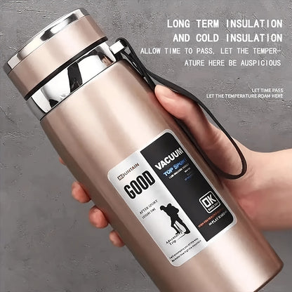 Insulated Water Bottle 33.81oz Large Capacity, 316 Stainless Steel Double-Wall Vacuum Flask with Leak-Proof Lid for Camping, Travel, Gym & Everyday Hydration