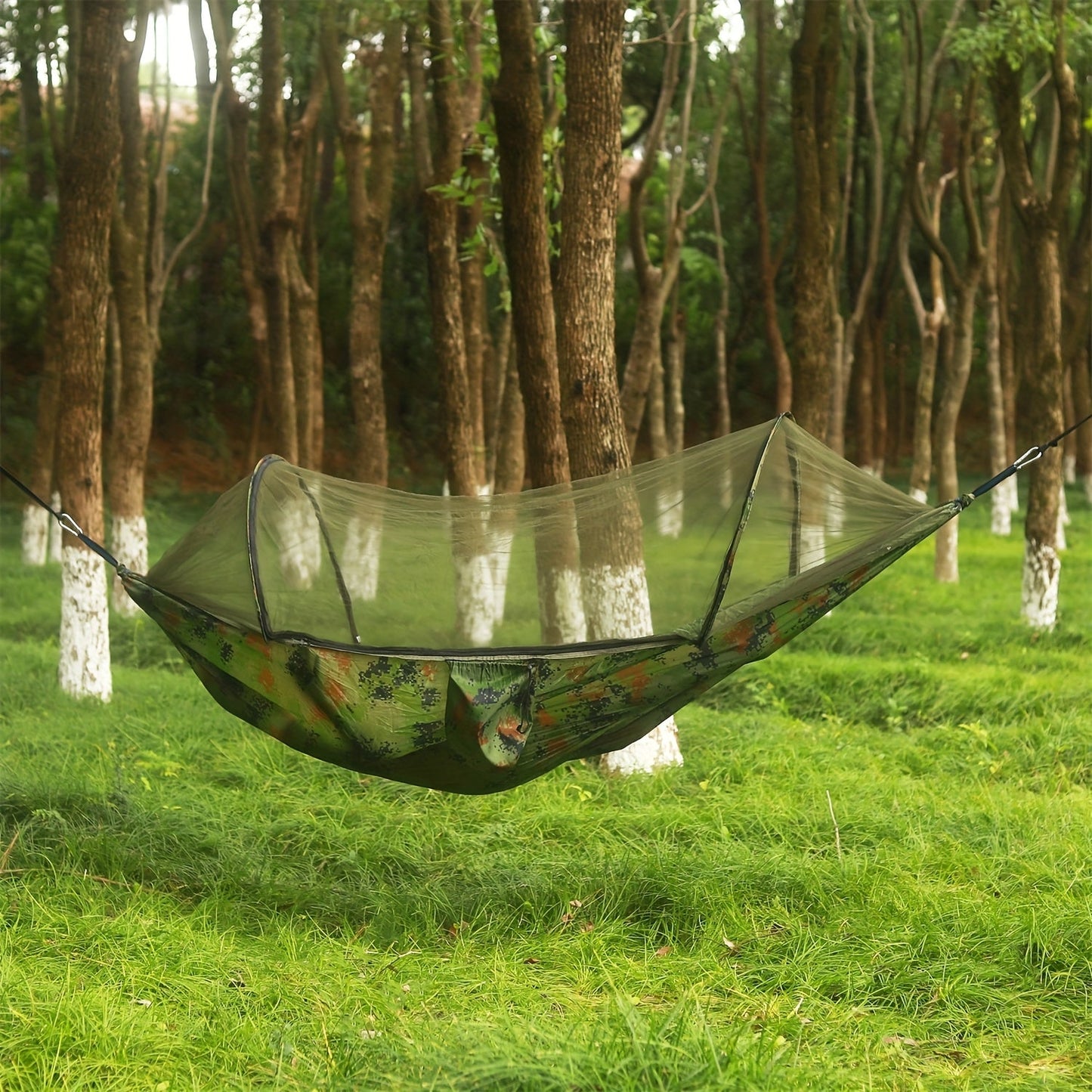 3-in-1 Double Camping Hammock with Mosquito Net and Sun Shade – Lightweight Portable Durable, Ideal for Camping Hiking Backpacking Picnicking Parks, 7 Color Options
