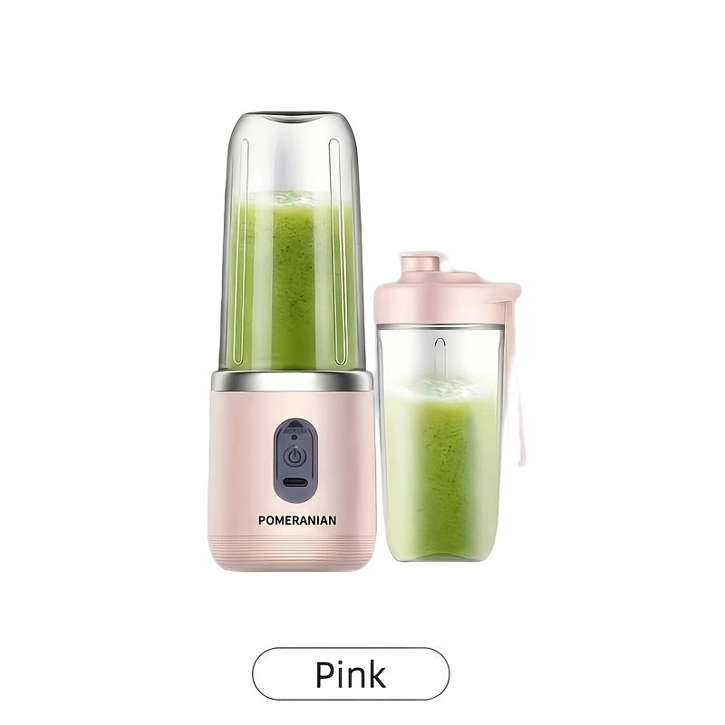 Portable Personal Blender Juicer 1500mAh USB Rechargeable – Food Grade ABS Double Cup Fruit & Vegetable Smoothie Maker, Multifunctional Mini Juicer for Home, Travel & Gym, Gift Box Included