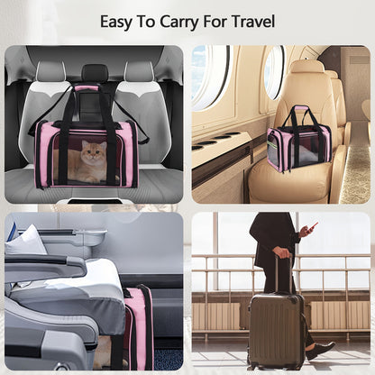 Airline Approved Pet Carrier Soft Sided – TSA Approved Collapsible Travel Bag for Small Dogs, Cats & Kittens Under 15 lbs, Fits Under Airplane Seat