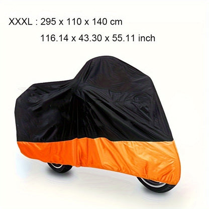XXXL Waterproof Motorcycle Cover Universal Fit - Heavy Duty All-Weather Protection for Harley Road King, Electra Glide, Street Glide, Honda Goldwing, Yamaha Royal Star & Touring Bikes, 116x43x55 Inch