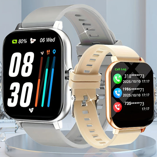 Smartwatch 1.83 Inch Full Touch Screen Wireless Calling Heart Rate Sleep Monitor Pedometer Multi-Sport Fitness Watch for Men Women – USB Rechargeable Pink Silver Black Gold