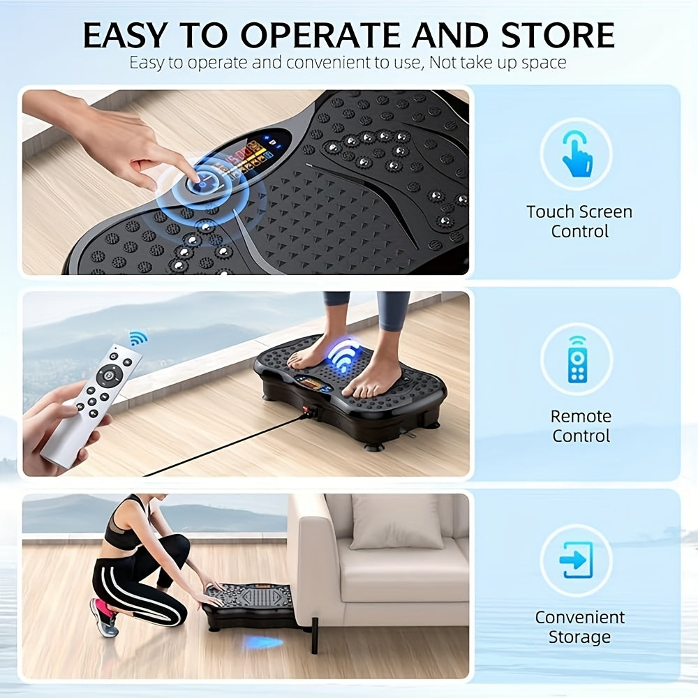 Vibration Plate Exercise Machine for Weight Loss & Lymphatic Drainage – Full Body Workout Platform with 99-200 Speed Levels, Quiet Motor, Portable Home Gym, Muscle Toning, 330 lbs Capacity