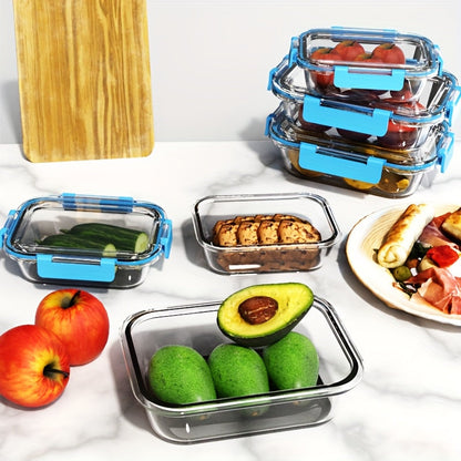 Glass Food Storage Containers with Lids 20-Piece Set, Stackable Airtight Meal Prep Containers, Oven Microwave Refrigerator & Dishwasher Safe, Space-Saving Kitchen Organization – 10 Containers + 10 Lids