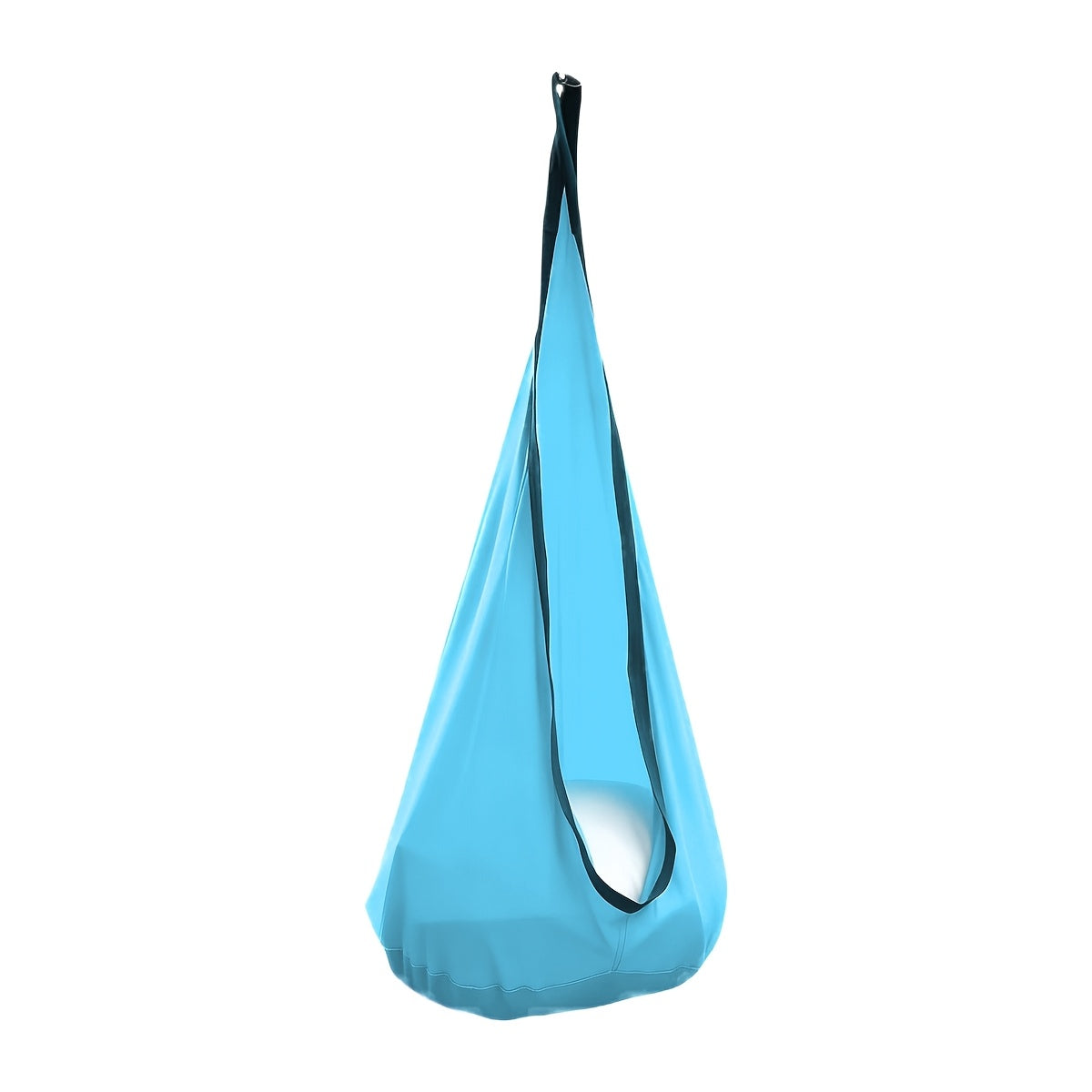 Hanging Hammock Chair Indoor Outdoor with Inflatable Pillow & Storage Pocket – 264 lbs Max Load Woven Nylon Swing Chair with Straps & Screws for Bedroom Patio Garden Porch (Blue, Rose Red, Cyan, Green)