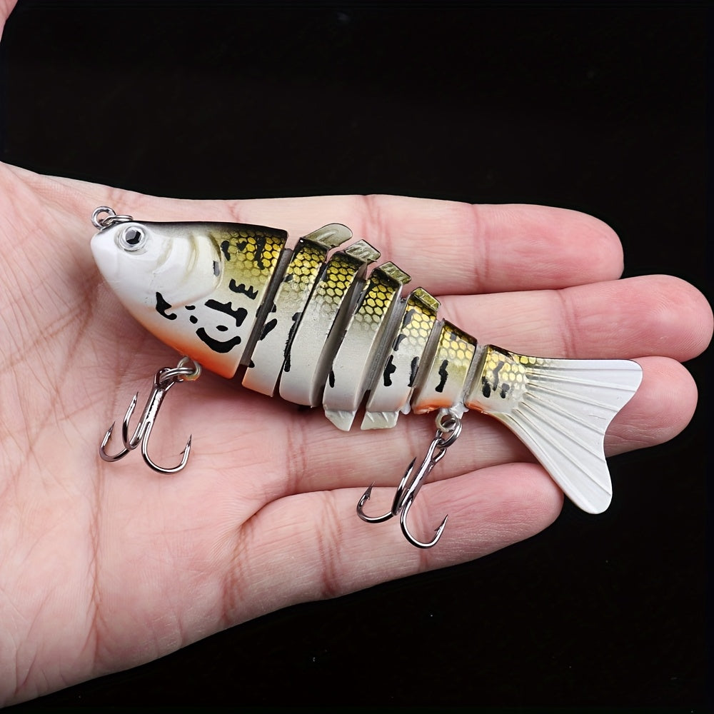 5 Pack Multi-Jointed Fishing Lures with Lifelike Swimming Action – Swimbait for Bass, Trout & Pike, Freshwater & Saltwater Fishing Lure Set, 4 Assorted Models
