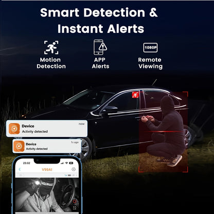 Security Camera 3 Pack 1080P Full HD – Built-In Hotspot No WiFi Required for Local View, Motion Detection, Audio Recording, Cloud & SD Card Storage, USB Plug-In, Easy Install Home Surveillance