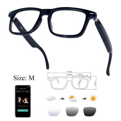 AI Smart Glasses Real-Time Translation 160+ Languages ChatGPT System Bluetooth 5.3 Built-in Mic Speaker – HD Voice Calls HiFi Music Smart Audio Glasses Unisex Men Women