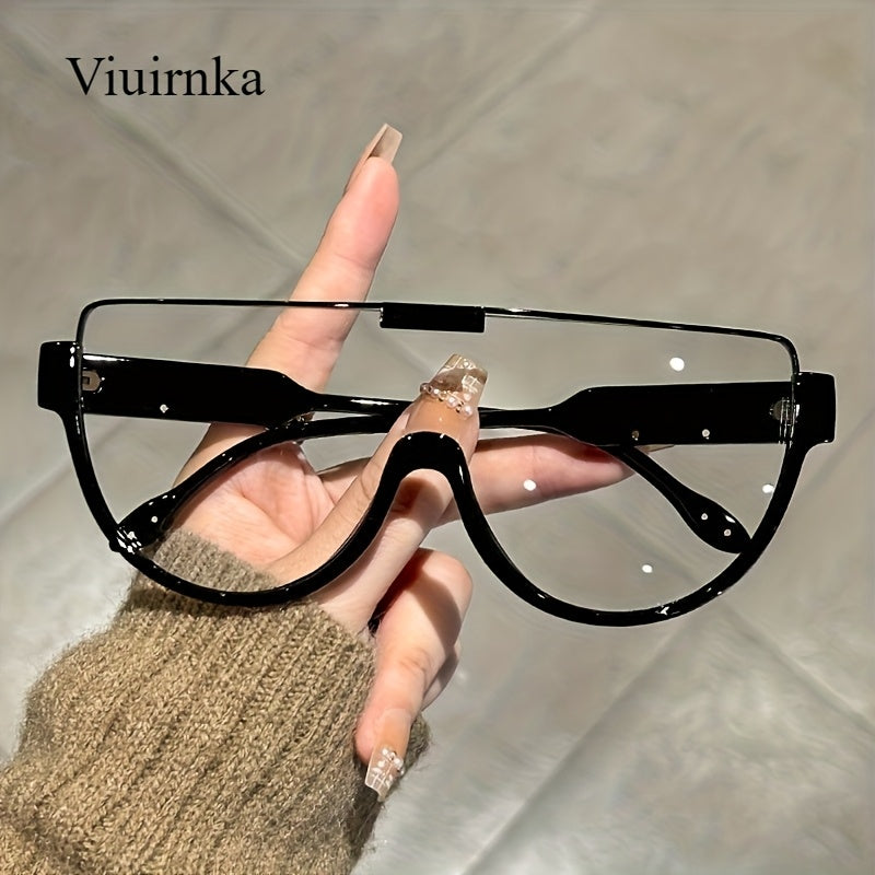 Oversized Semi-Circular Sunglasses for Men & Women – UV Protection, Glare-Resistant Lenses, 5 Colors – Trendy Unisex Shades for Travel, Beach & Daily Wear
