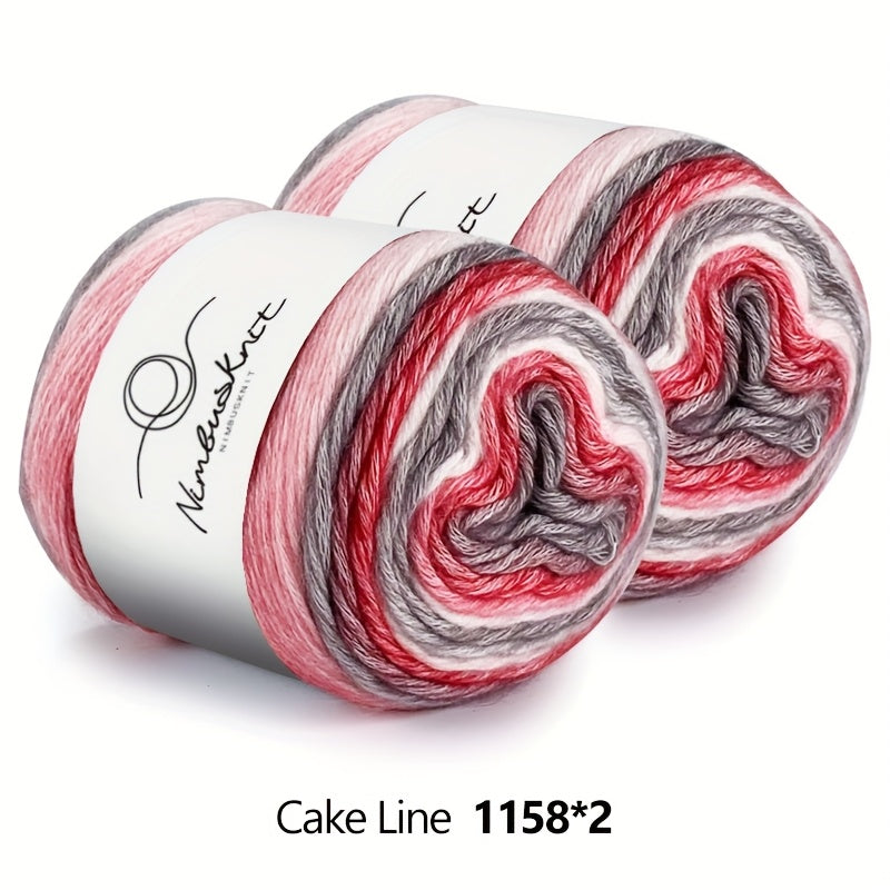 Colorful Yarn Thread & Weaving Accessories Kit 2/4pcs Cotton Acrylic Wool Blend with C-Type Buckle Weaving Needle Bow Twist Needle DIY Knitting Crochet Sweater Scarf Beginner Craft Set
