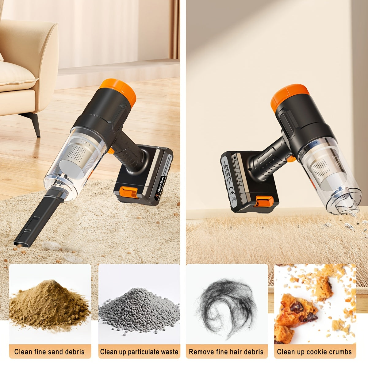 Cordless Gap Vacuum Cleaner 5KPa Strong Suction USB Rechargeable Wireless Handheld Dust Collector for Car, RV, Kitchen Gaps, Floor & Home – 2000mAh Battery, One-Click Empty, Compact Portable Design