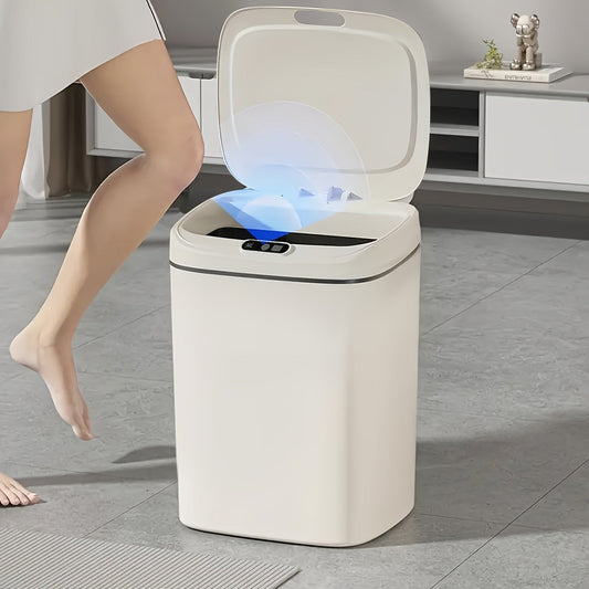 Touchless Smart Trash Can with Motion Sensor, 2.91 & 4.49 Gallon, Auto-Open Silent Close Lid, Battery Operated, Stainless Steel Look, for Kitchen, Bathroom, Office, Bedroom, RV & Home Use