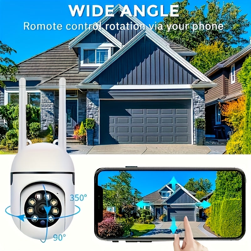1080P 360° WiFi Panoramic Security Camera – Wireless Indoor Surveillance with Two-Way Audio, Motion Detection, Night Vision, USB Powered, SD Card & Cloud Storage, Smartphone Compatible