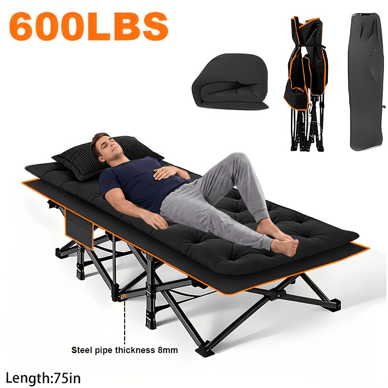 Heavy Duty Folding Camping Cot with Mattress for Adults – 500/600/700 LBS Capacity, Portable Outdoor Bed with Carrying Bag for Tents, Camping & Travel – 3 Models, 3 Colors