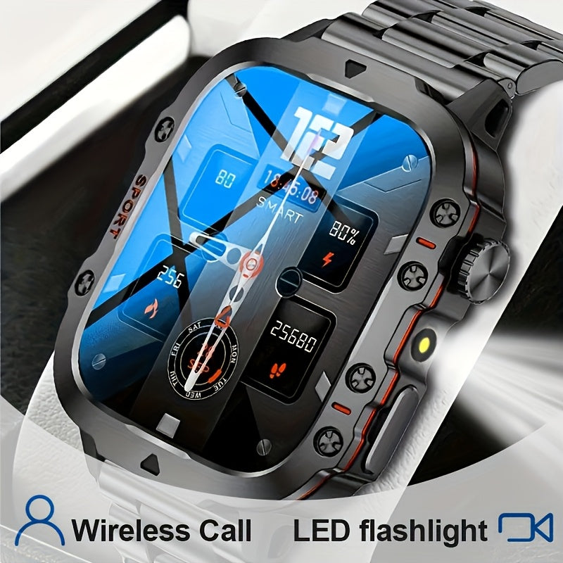 Smartwatch for Men & Women – Full Touch Fitness Tracker, Wireless Calling, 100+ Sports Modes, Watch Faces, App Connectivity, Remote Camera, Music Playback, Weather Forecast, Alarm Clock, LED Light