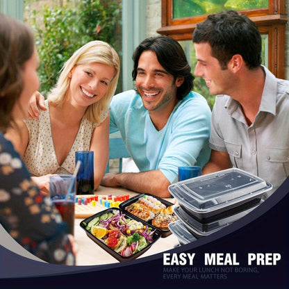 38oz Black Rectangular Meal Prep Containers 100/200 Pack Leakproof Stackable Disposable Food Storage Bento Box BPA Free Microwave Dishwasher Freezer Safe Takeout Lunch Picnic