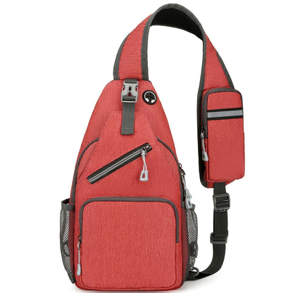 Large Capacity Crossbody Shoulder Bag for Men & Women – Multi-Purpose Embroidered Sports Style Travel Bag with Secure Zipper, Hands-Free Daily Commute & Outdoor Use, Multiple Colors