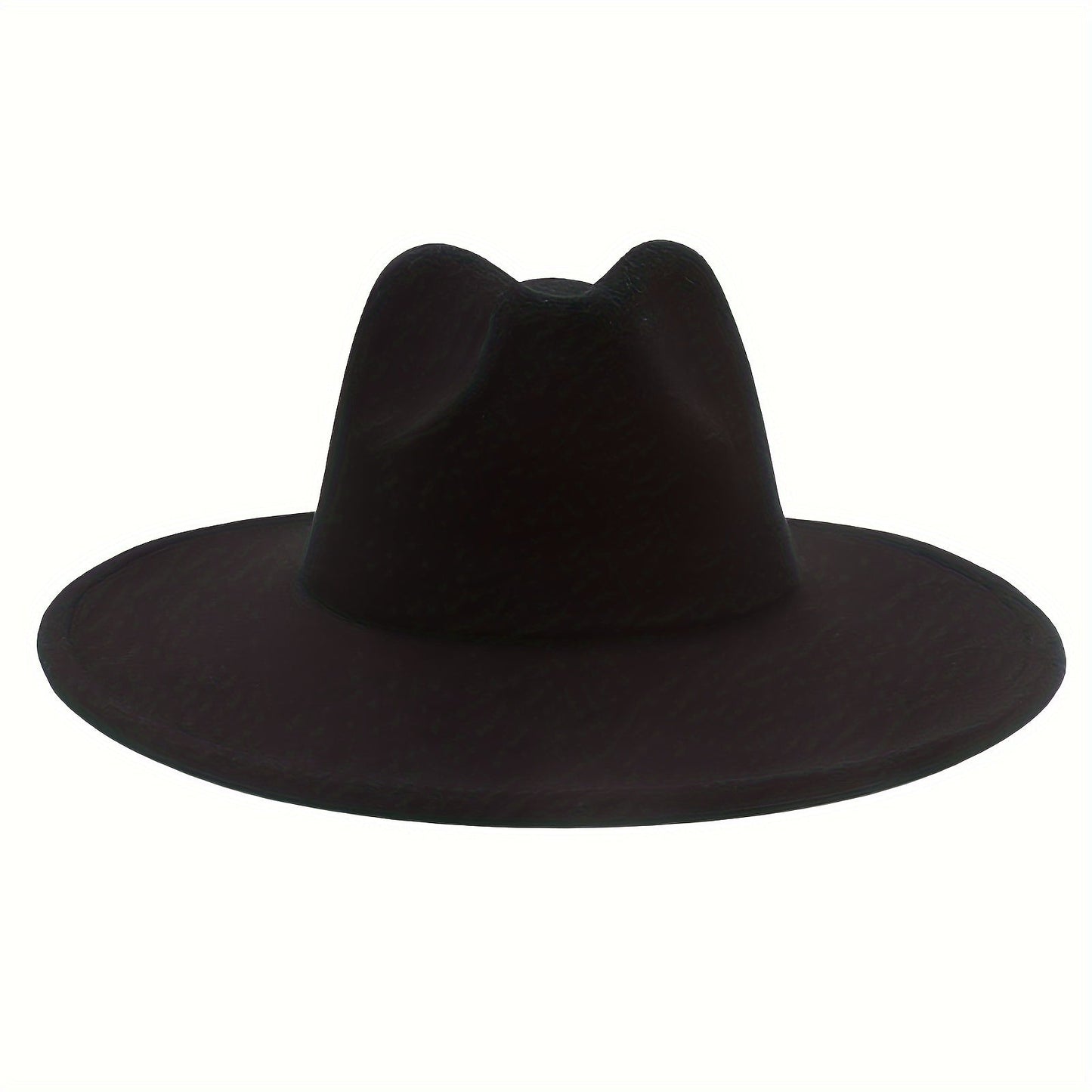 Wide Brim Cowboy Hat for Men & Women – Western Felt Fedora Cowgirl Cap, Classic Jazz Panama Trilby Style, Sun Hat for Outdoor Festivals, Travel & Everyday Casual Wear