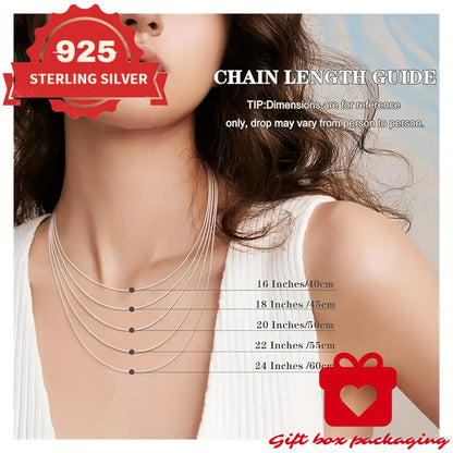 925 Sterling Silver Snake Chain Necklace Handmade for Men & Women – Dainty Serpentine Link, Gift Box Included, 18–24 Inch, Perfect Birthday, Christmas & Valentine’s Day Gift (6.25g)