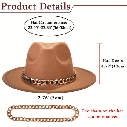 Wide Brim Cowboy Hat for Men & Women – Western Felt Fedora Cowgirl Cap, Classic Jazz Panama Trilby Style, Sun Hat for Outdoor Festivals, Travel & Everyday Casual Wear