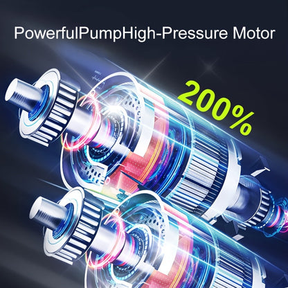 Portable Tire Inflator 150PSI Cordless Air Compressor | 6000mAh Battery, 3X Fast Inflation, LCD Pressure Gauge, Auto Shutoff, LED Light, USB-C – For Cars, Motorcycles, Bicycles & Balls