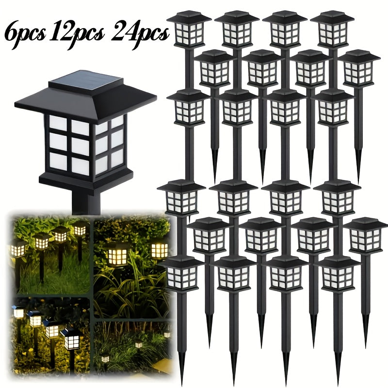 Solar Outdoor Lights LED Garden Path Lights IP44 Waterproof Landscape Lighting for Sidewalk Driveway Lawn Yard Courtyard – Warm White, Pack of 6, 12 or 24 – Christmas & Holiday Decor