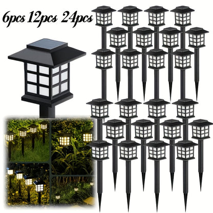 Solar Outdoor Lights LED Garden Path Lights IP44 Waterproof Landscape Lighting for Sidewalk Driveway Lawn Yard Courtyard – Warm White, Pack of 6, 12 or 24 – Christmas & Holiday Decor