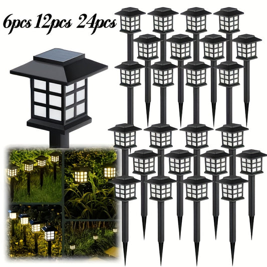 Solar Outdoor Lights LED Garden Path Lights IP44 Waterproof Landscape Lighting for Sidewalk Driveway Lawn Yard Courtyard – Warm White, Pack of 6, 12 or 24 – Christmas & Holiday Decor