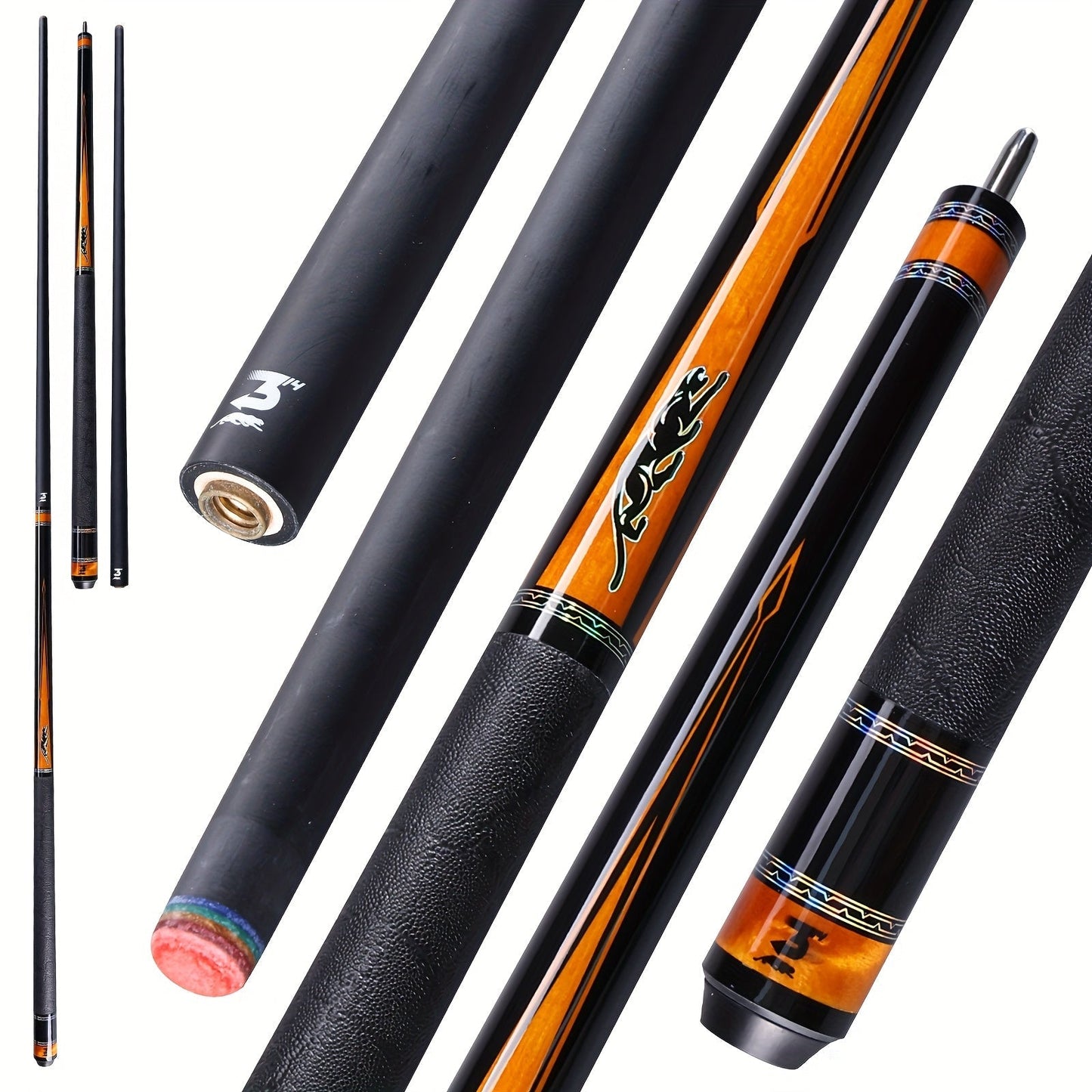 PREDAIDR SP Series Carbon Fiber Pool Cue 58" – Professional Low Deflection Billiard Cue Stick 12.5mm Tip Leather Grip 3/8x8 Pin Joint 19-20oz