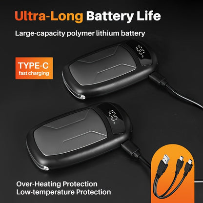 2 Pack Rechargeable Hand Warmers with COB Flashlight & Magnetic Base – 12Hr Heat, Portable Electric Pocket Warmer, Christmas Gift for Women Men Outdoor Winter