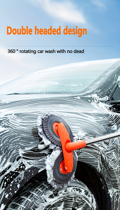 Adjustable Microfiber Car Cleaning Mop & Brush Set – Extendable Handle Wash Mop for Cars & Trucks, Soft Microfiber Brush for Scratch-Free Exterior Cleaning, Flawless Shine Every Time