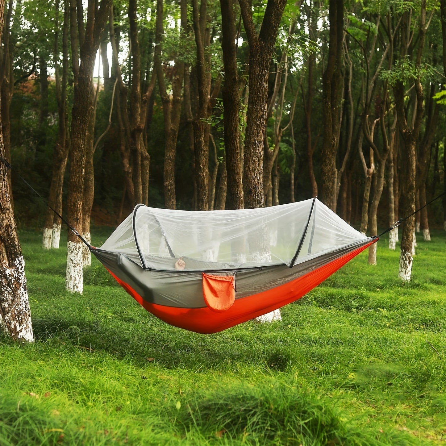 3-in-1 Double Camping Hammock with Mosquito Net and Sun Shade – Lightweight Portable Durable, Ideal for Camping Hiking Backpacking Picnicking Parks, 7 Color Options
