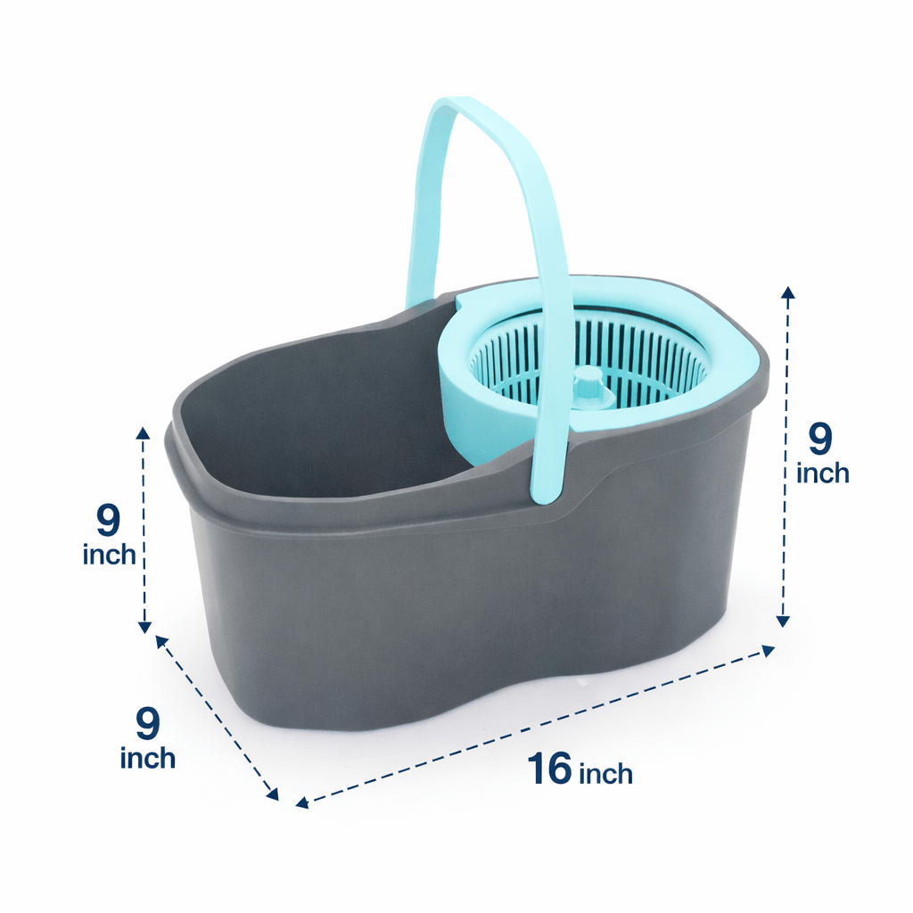 360° Spin Mop and Bucket Set with Wringer – Microfiber Mop Refills, Stainless Steel Extended Handle, Separate Compartment, Floor Cleaning System