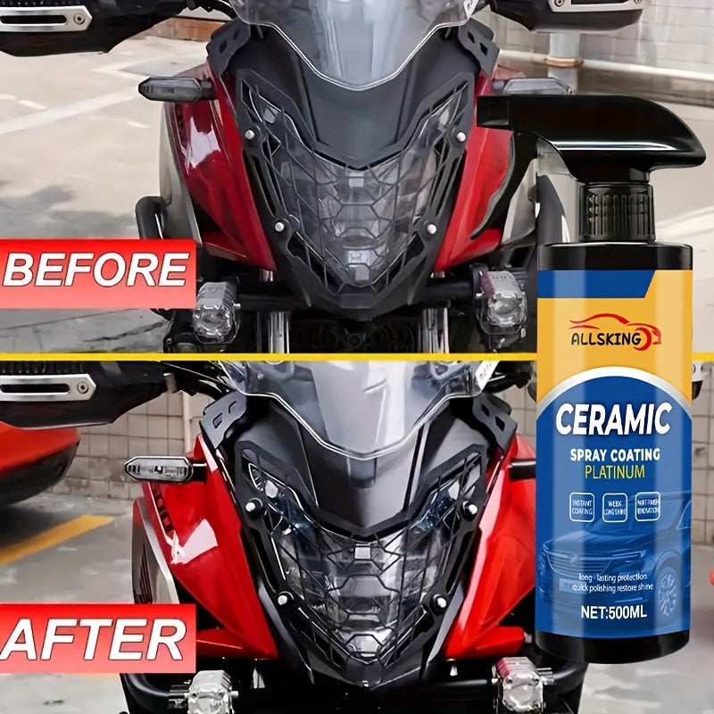 3-in-1 Nano Ceramic Coating Spray for Cars – Scratch-Resistant, High-Definition Glossy Finish, Long-Lasting Protective Layer for All Paint Types, Car, Truck & SUV Exterior Paint Protection