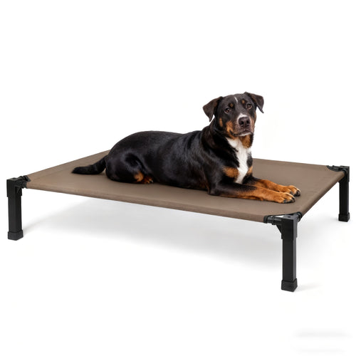 Cooling Elevated Dog Bed Raised Cot with Breathable Mesh and Metal Frame - Washable Portable Dog Cot with No-Slip Feet for Indoor and Outdoor Use, Multiple Sizes and Colors Available