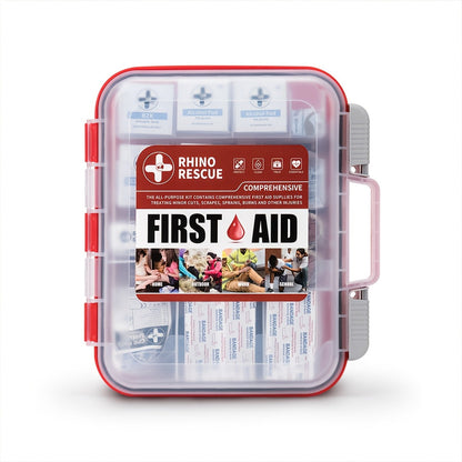 RHINO RESCUE OSHA First Aid Kit All-Purpose Professional Medical Supplies - Home Office Outdoor Emergency Camping Car Travel Business