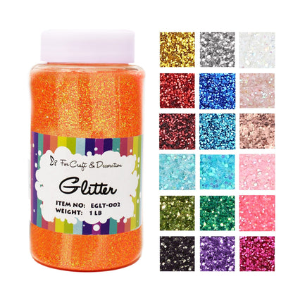 1lb Craft Glitter Powder in 19 Colors – Fine, Ultra Fine & Chunky Glitter with Shaker Top for Tumblers, Resin, Scrapbooking & DIY Crafts, Bulk Glitter for Kids & Adults