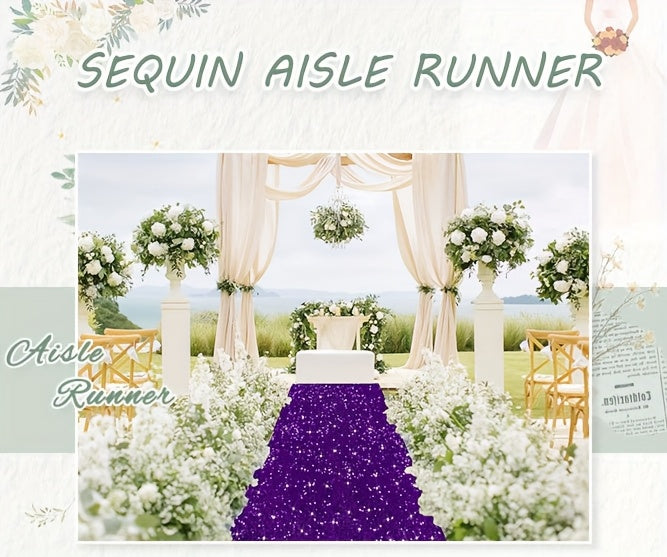 Sequin Aisle Runner 2x15FT Glitter Wedding Carpet Runner 12 Colors for Wedding Ceremony Bridal Shower Party Decoration Outdoor Indoor
