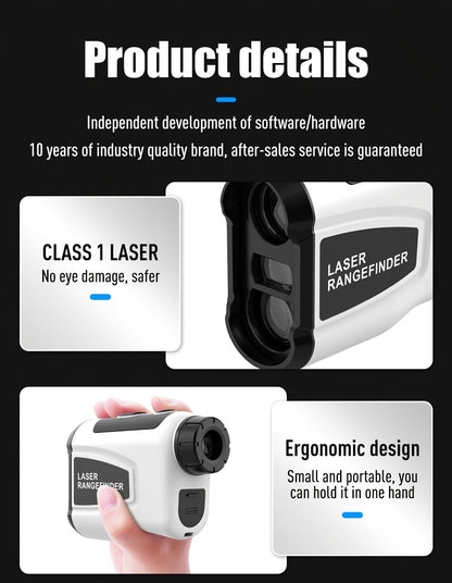 1200 Yard Laser Golf Rangefinder 6X Magnification Slope Switch Pulse Vibration Target Lock Type-C Rechargeable – Trajectory Compensation for Golf & Hunting